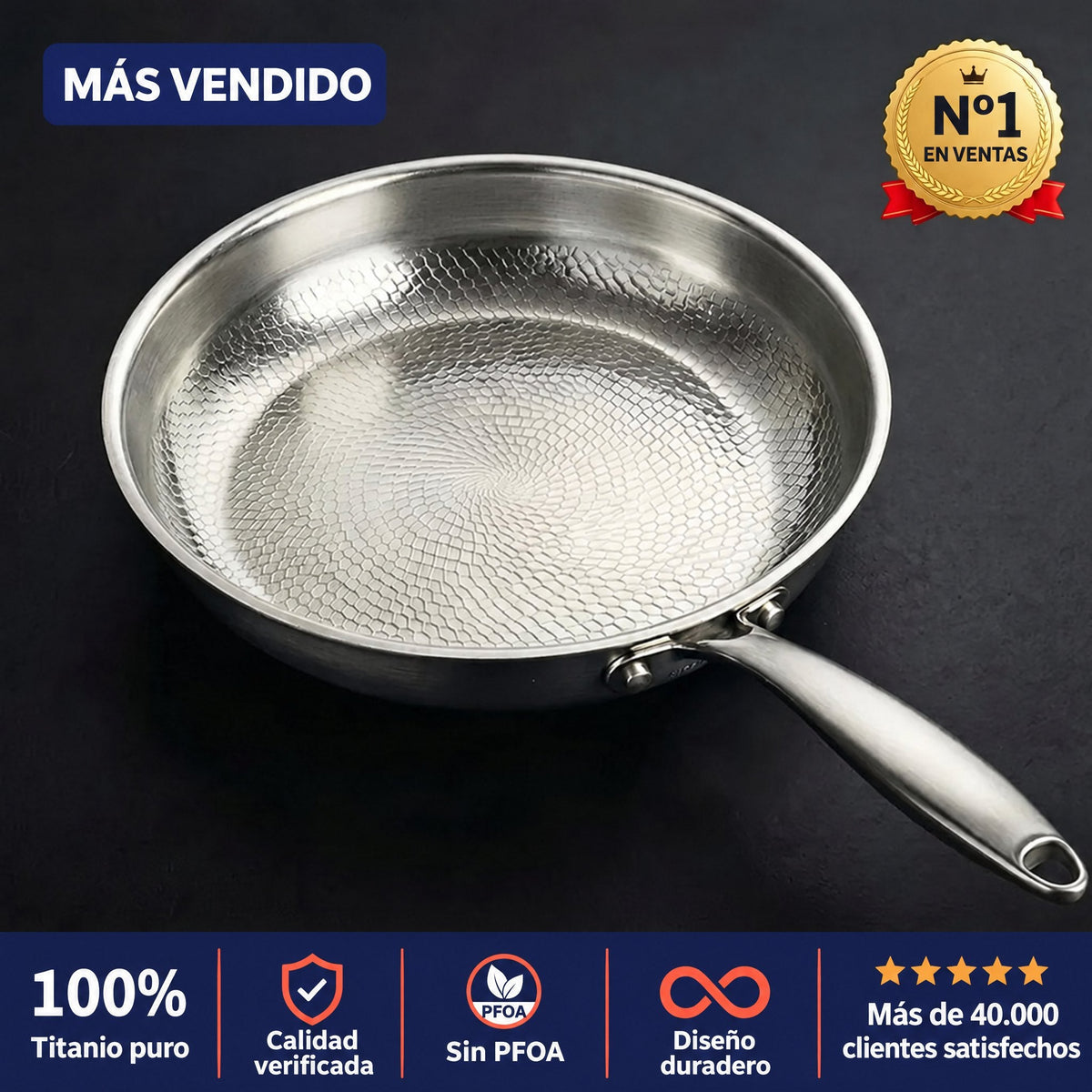 Sartén de titanio martillado NUVORA, la más vendida