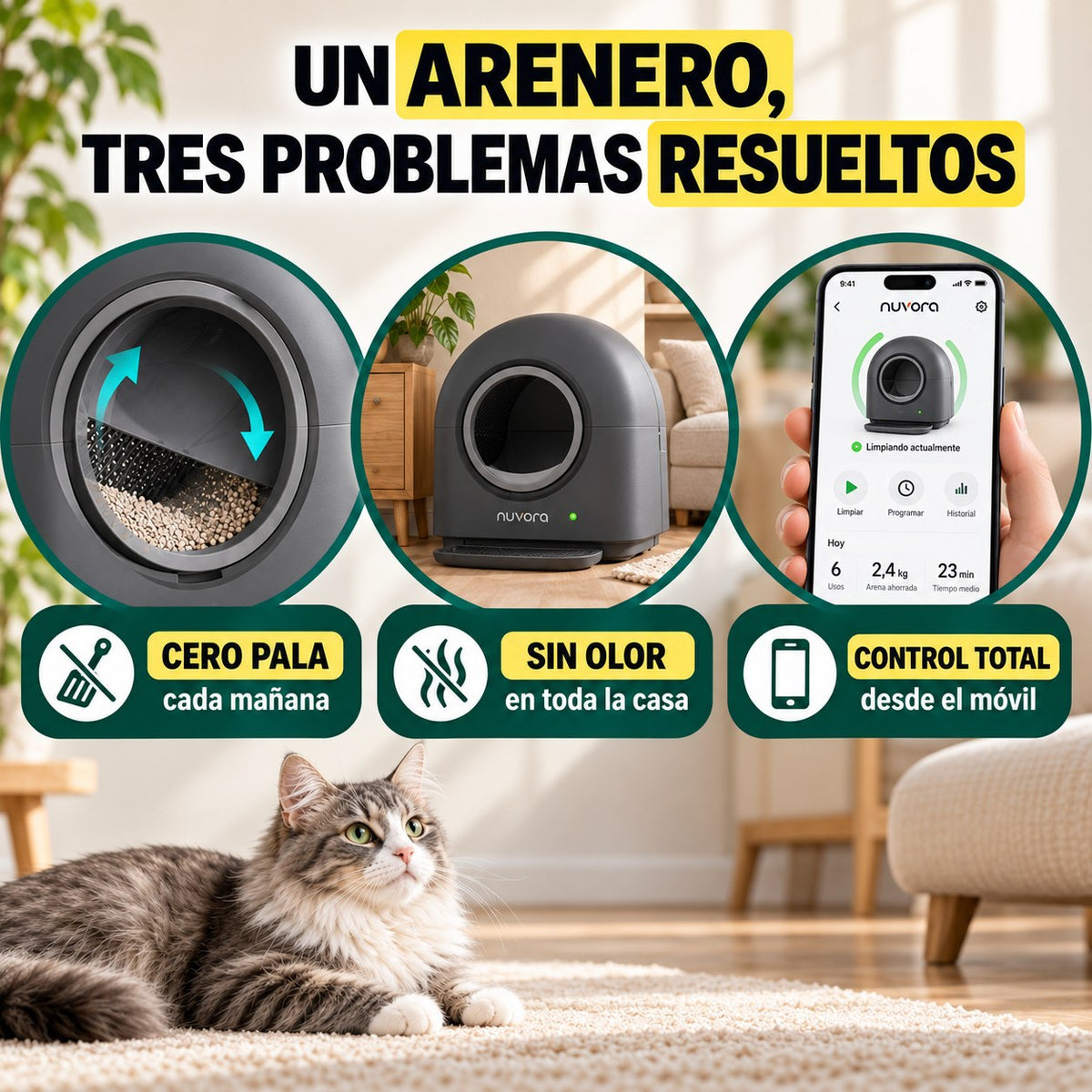 Un arenero, tres problemas resueltos