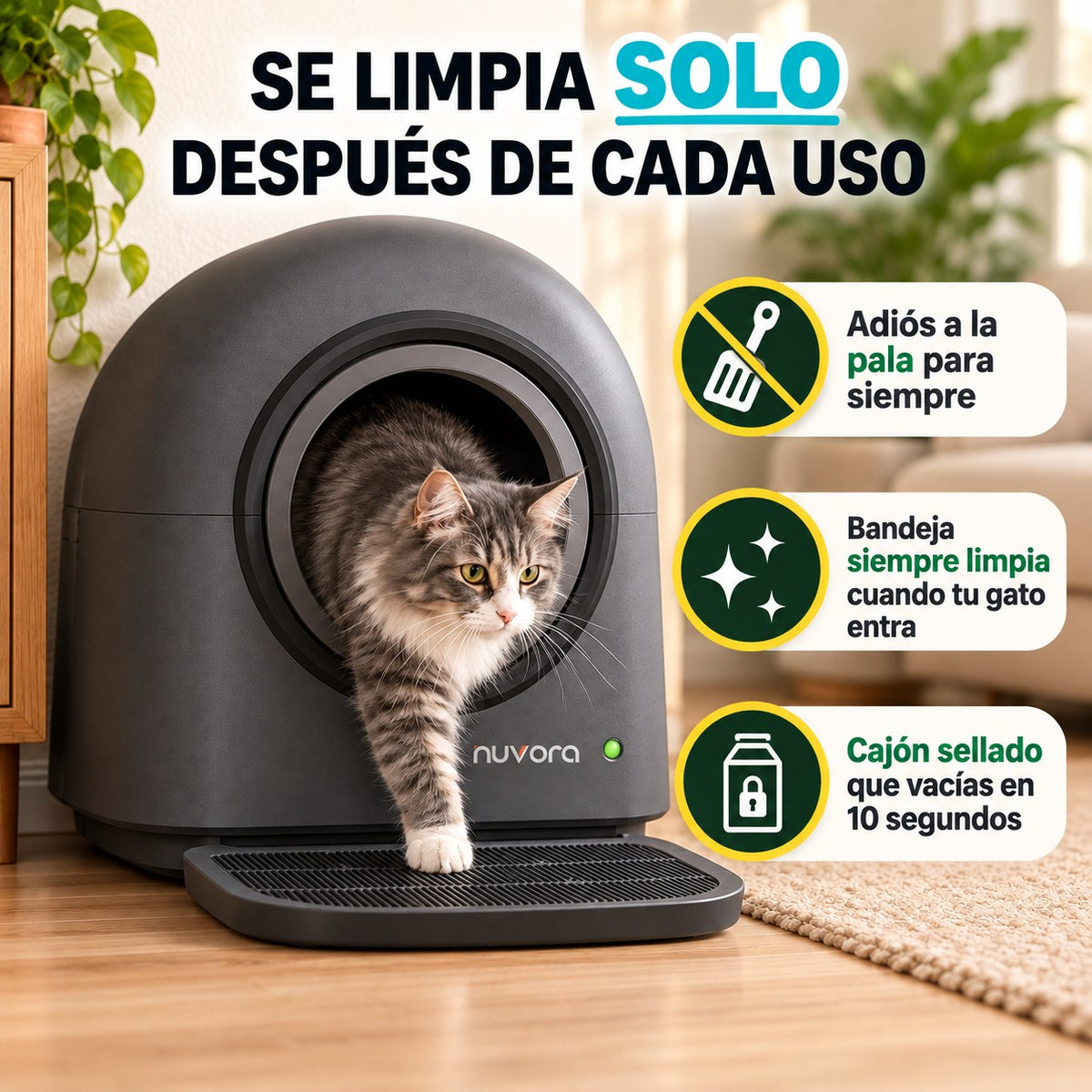Se limpia solo después de cada uso